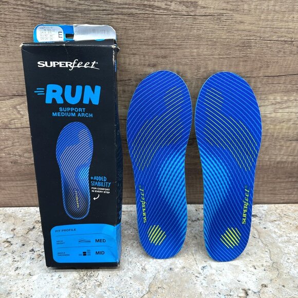 Superfeet Run Support Medium Arch Insole Unisex Size E M 9.5-11 W 10.5- 12 NIB - Picture 1 of 13